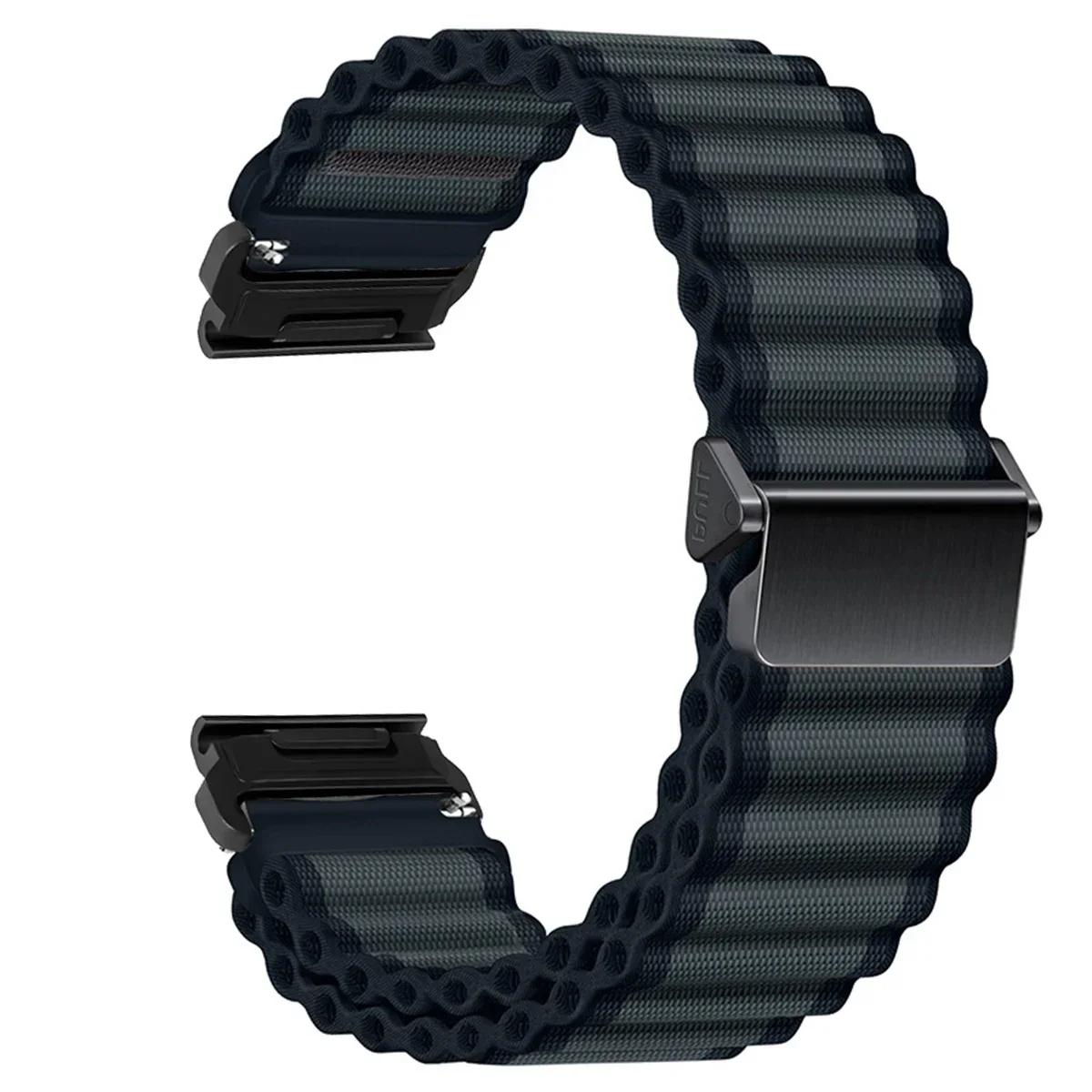 

22 26 мм Для Garmin Океанський Нейлоновий Швидкознімний Fenix 8 47 51 мм Ремінець 5 5XPlus 6XPro 7XPro Браслет для Годинника Instinct1 2 Tactix7 Браслет на зап ястя 26mm