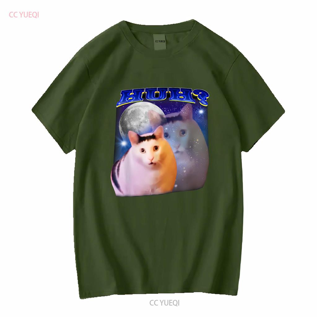 Funny Meme Huh Cat T Shirt vintage Washed Versatile Comfortable Breathable streetwear Stretched designer clothes fashion Casual