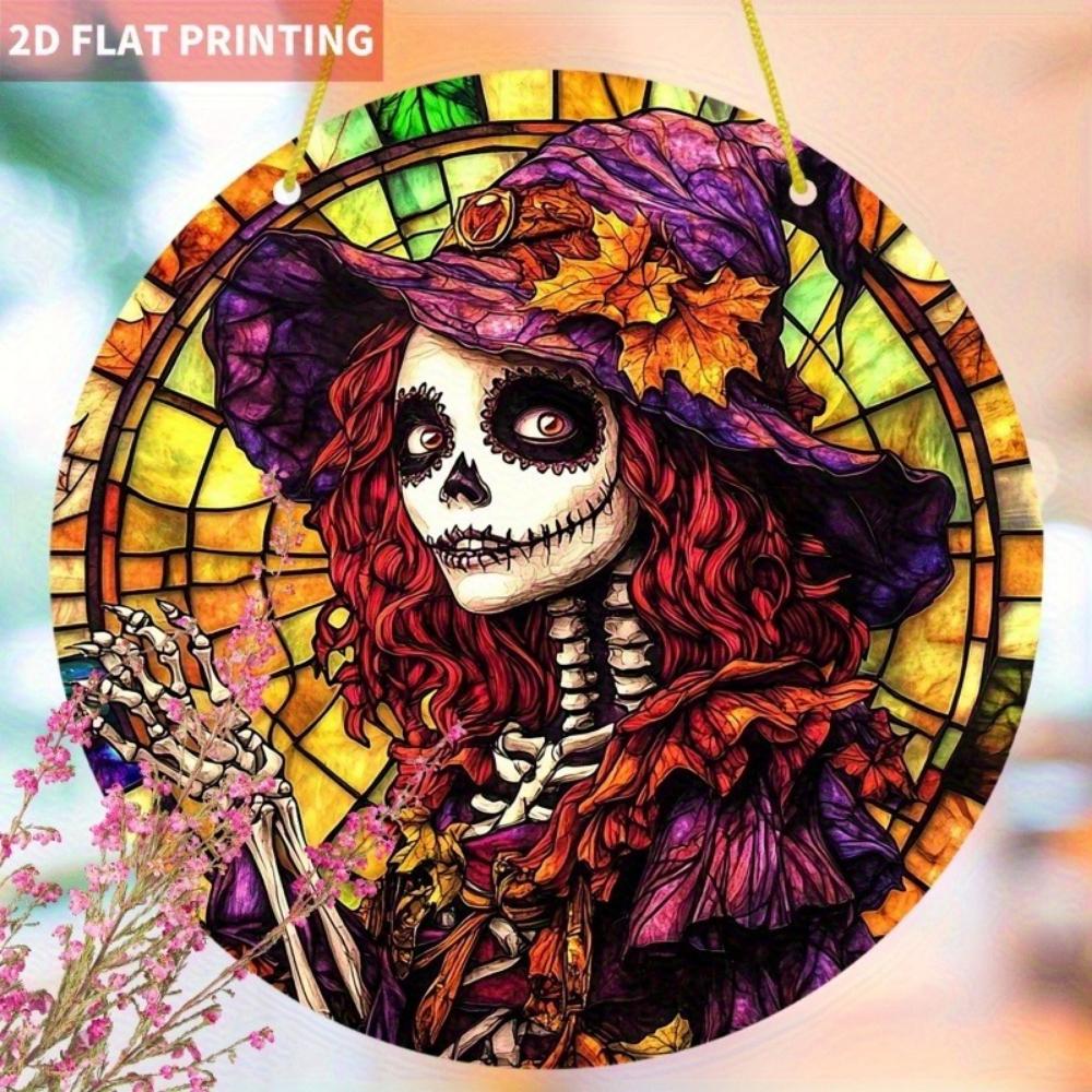 20CM carnival Halloween flat 2D pendant decoration series of pumpkin lanterns,ghosts,skulls,witches, for courtyard,window,garden decoration pendants