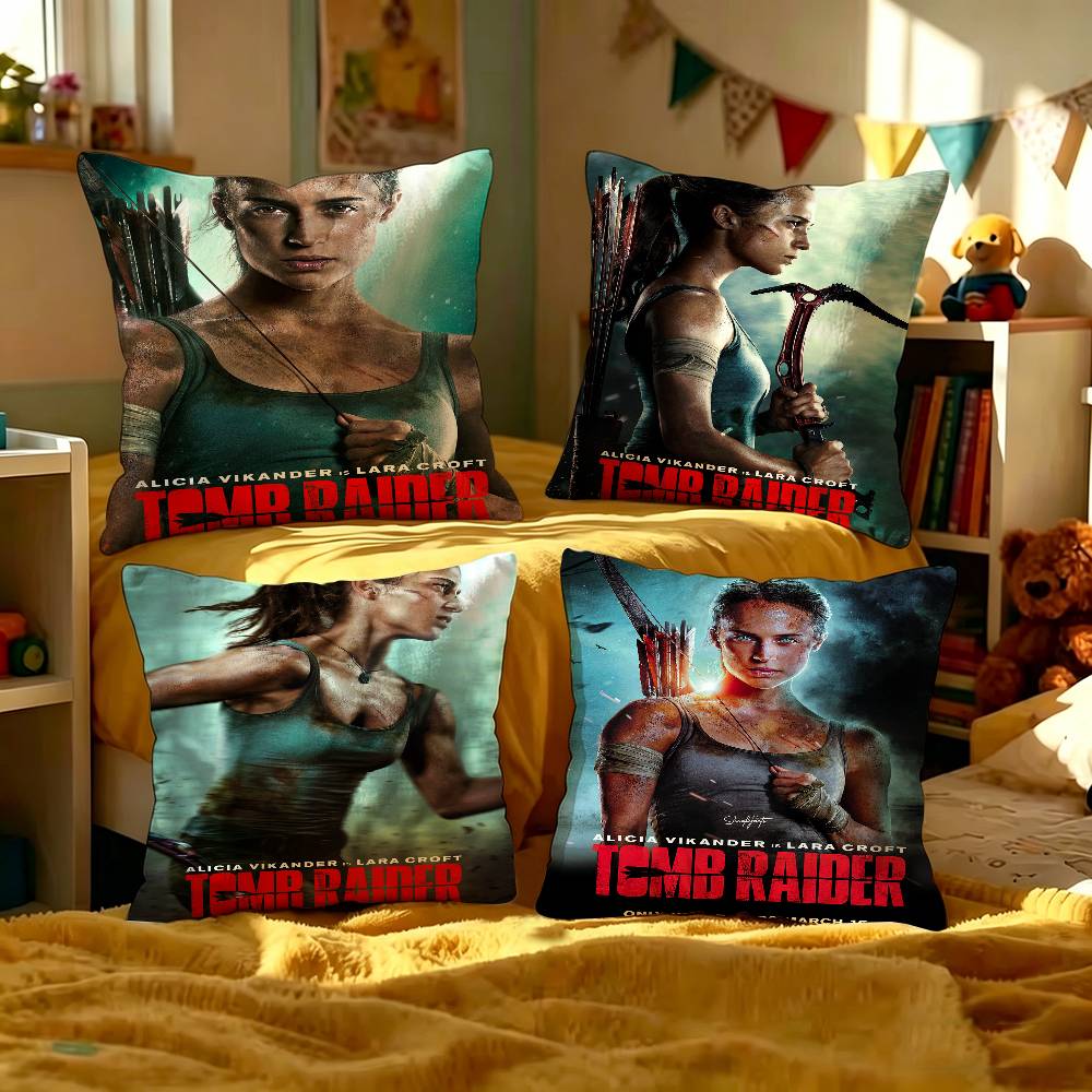 Popular Tomb Raider Pillow Covers Cartoon Sofa Decorative Home Doublesided Printing Short Plush Cute Cushion Cover