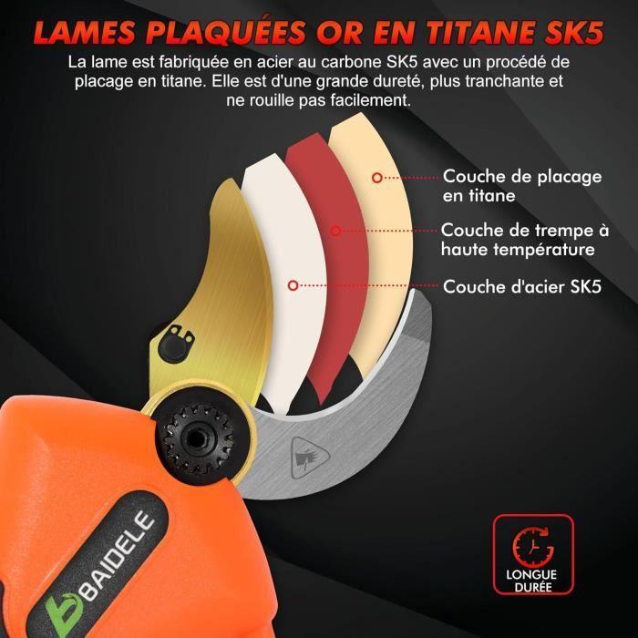 Electric Pruning Shears - Baidele - Cordless - 35mm - Brushless Motor - 4.0Ah Batteries