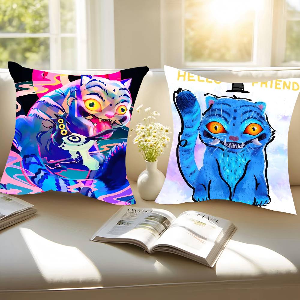 KPop Demon Hunters Tiger Pillow Gift Home Office Decoration Bedroom Sofa Car Cushion Cover Case 45x45