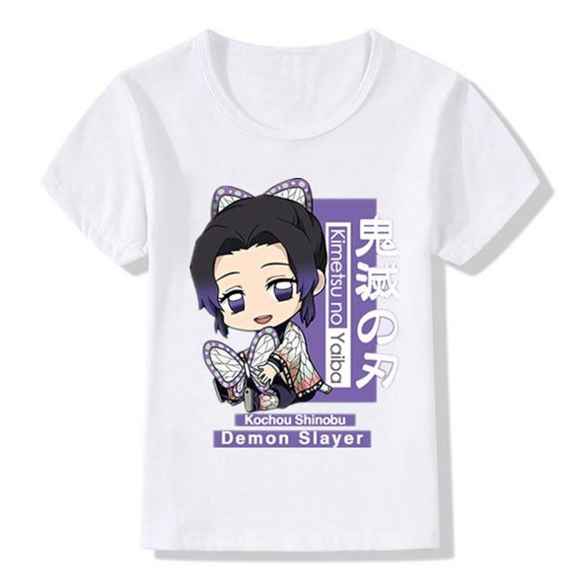 

Fashion Casual Anime Summer Cartoon Ghost Slayer Kids T-Shirt Loose Short Sleeve White Female Y2K Top Women Blouse Harajuku Tees XXXL білий