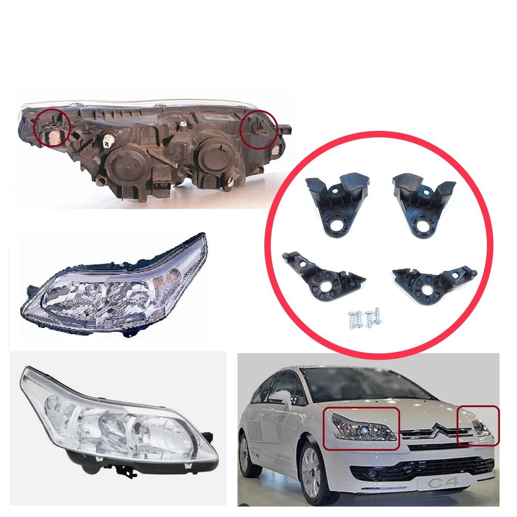 BHL5+BHL6 Scheinwerferhalter Halter Reparaturhalter Laschensatz Linke Rechte Seite für Citroen C4 MK1 LC Coupe MK1 THE 2004-2010 621283 621284