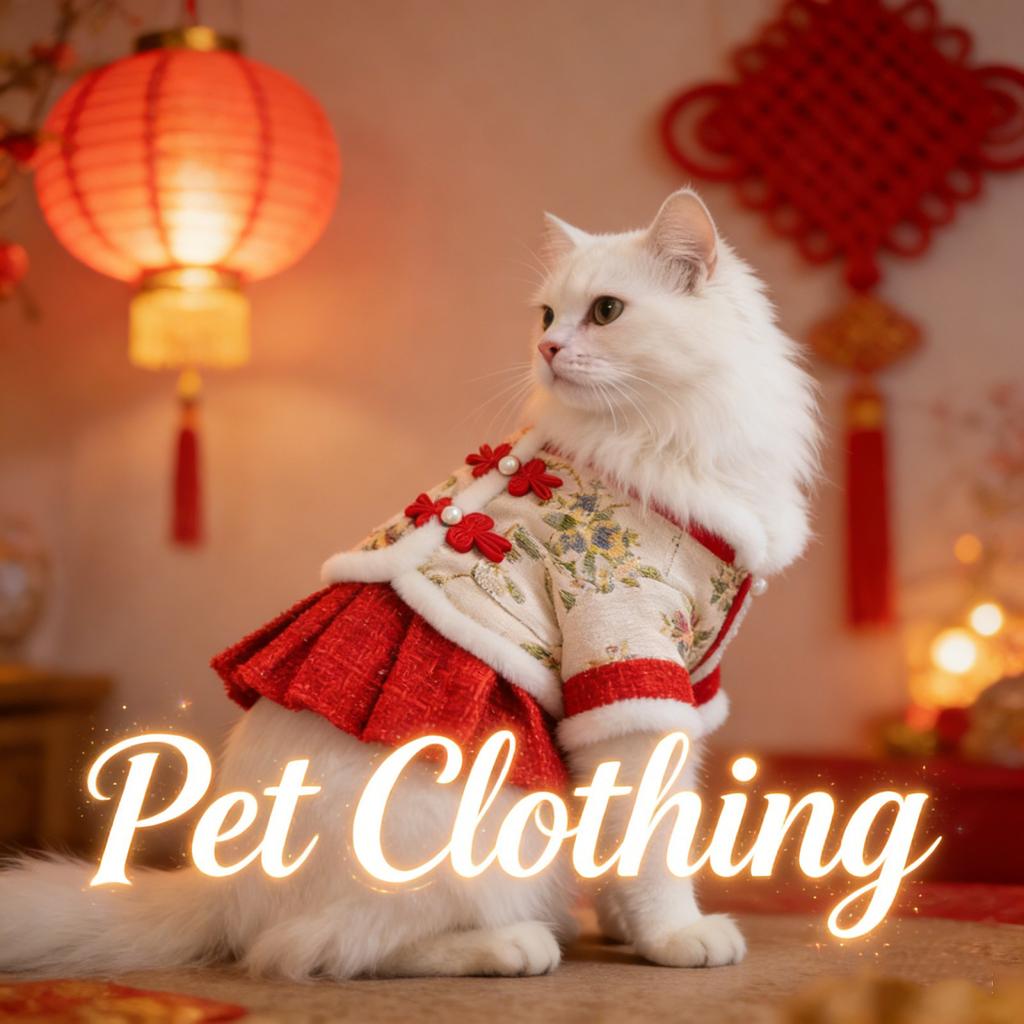 Pet Clothing For Cats And Dogs. Chinese New Year Festive Pet Clothes. Skirts. D