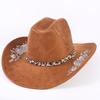 Beliebter europäischer und amerikanischer klassischer Wildleder Western Cowboyhut für Herren und Damen, großer Schirm, bestickt, Outdoor-Sonnenhut