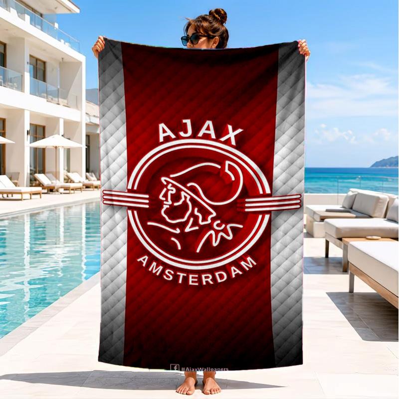AFC Ajax Emblem Design Strandtuch, Schnelltrocknend, Pflegeleicht, Geeignet für Fitness und Strandurlaub, Sport-Essential