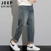 JEEP SPIRIT Men's Loose Fit Washed Retro Jeans
