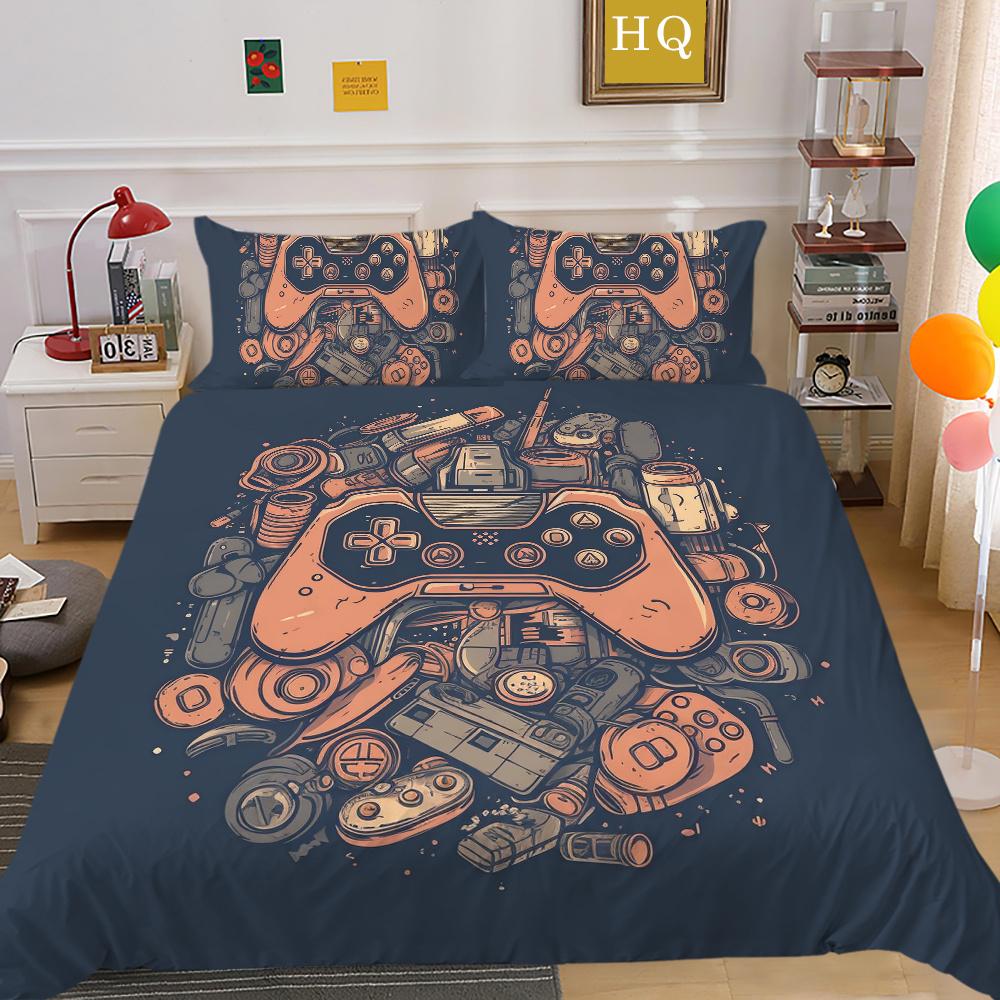 Männer Kühlen Bett Sets Spiel Griff Gedruckt Bettwäsche Abdeckung Anzug Polyester Kissen König Größe Bettdecke Luxus Hause Bettwäsche