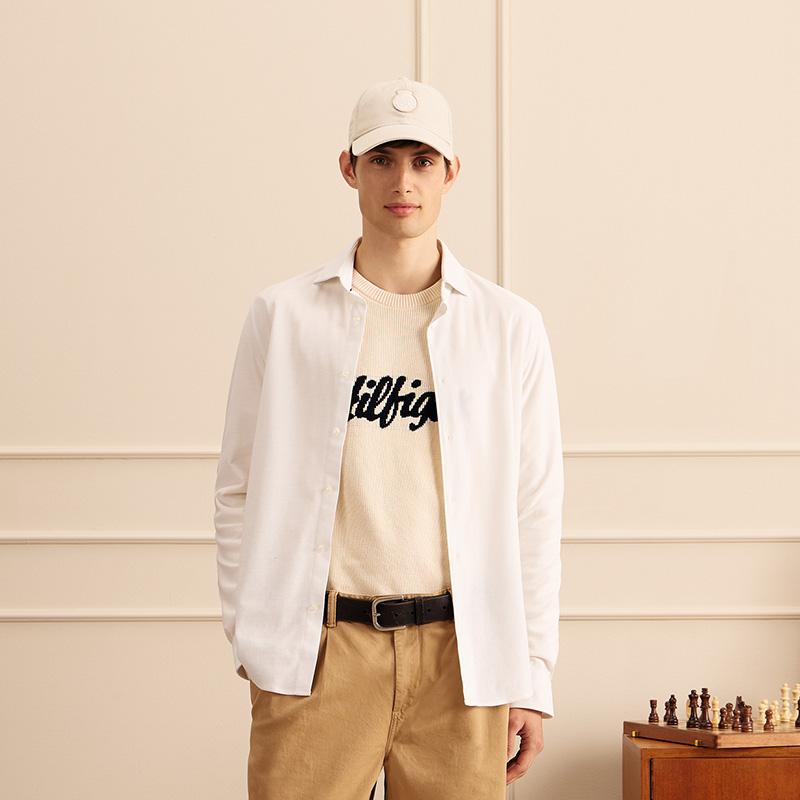 Tommy Hilfiger Cotton Casual Pullover Commuter Color Block Jacquard Crew Neck Base Layer Sweater Men Tops MW0MW41647
