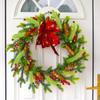 10Pcs Christmas Tree Decorations Picks with Red Ball Xmas Artificial Green Stems Christmas Home Wreath Craft Decoration Supplies