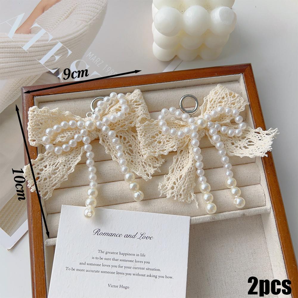 Lace Pearl Bow Shoe Shoelaces Charms for Sneakers Decorative Shoe Flower Buckle Decorative Shoe Fashion Charm Accessories