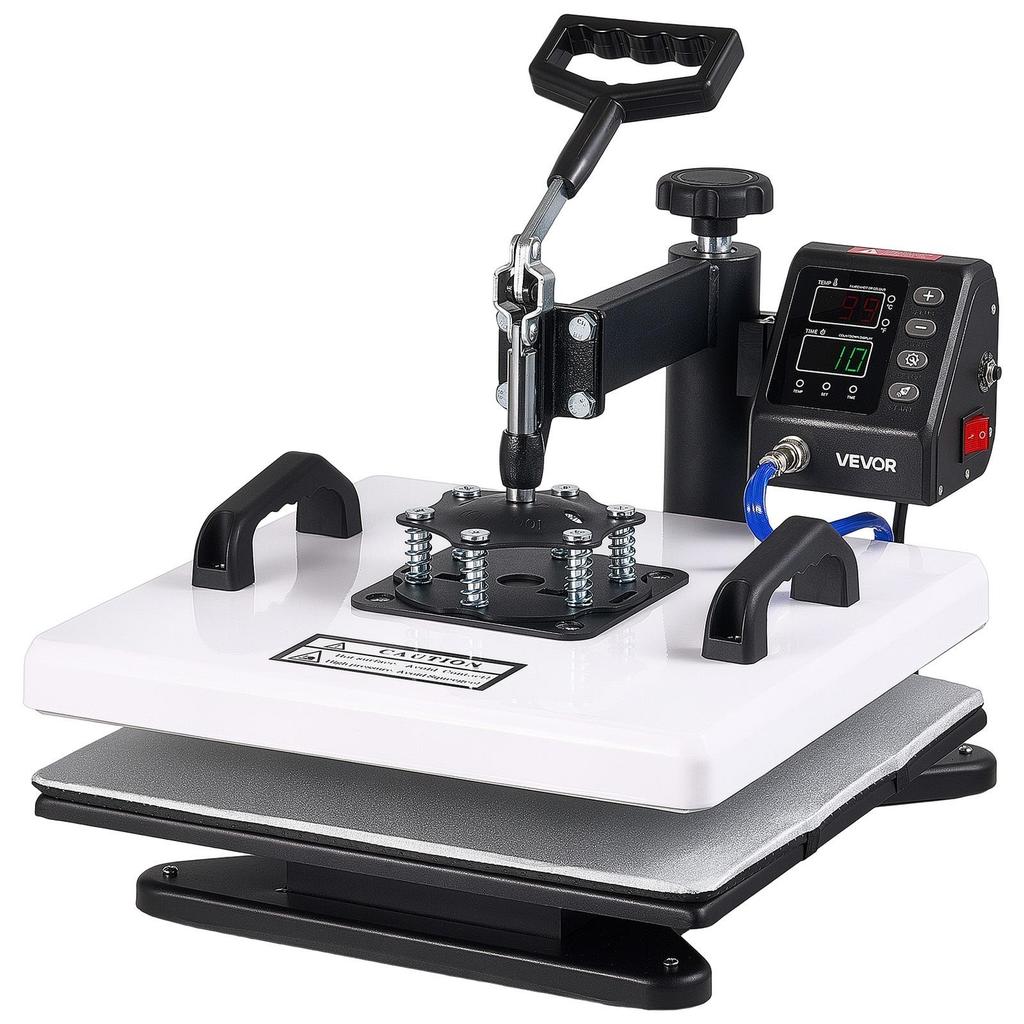 Hittepersmachine 38 x 38 cm 2-in-1 Combo Sublimatiepersmachine, 360° Wegdraaibaar, Snel en Gelijkmatig Verwarmen, Digitale Precieze Tijd en Temperatuur