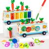 Bajoy 8-in-1 Montessori Educational Toy, Shape Matching, Interlocking, Finger Fishing, Stringing, Number, Color, Shape, and Time Recognition, Early