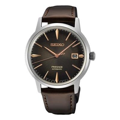 SRPJ17 Automatic Watch - Presage Collection - Gray/Brown Dial Date Calendar Stainless Steel - 50M Waterproof Gray/Brown Modern