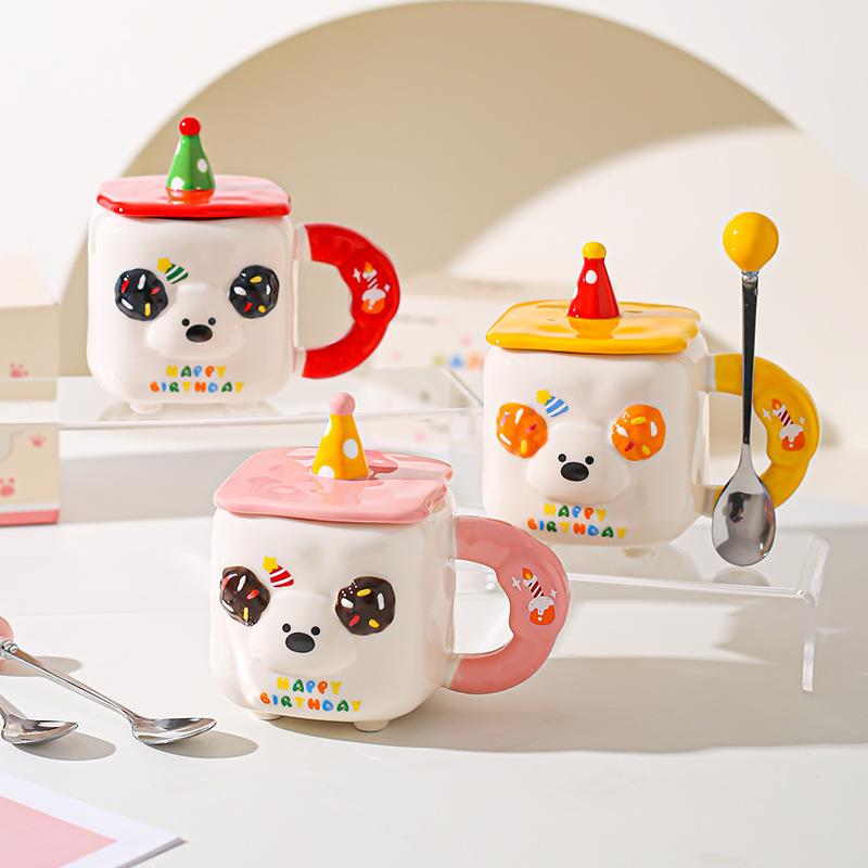 Cute Cartoon Cute Pet Animal Mug Souvenir Birthday Party Cute Ceramic Cup Household Milk Breakfast Cup