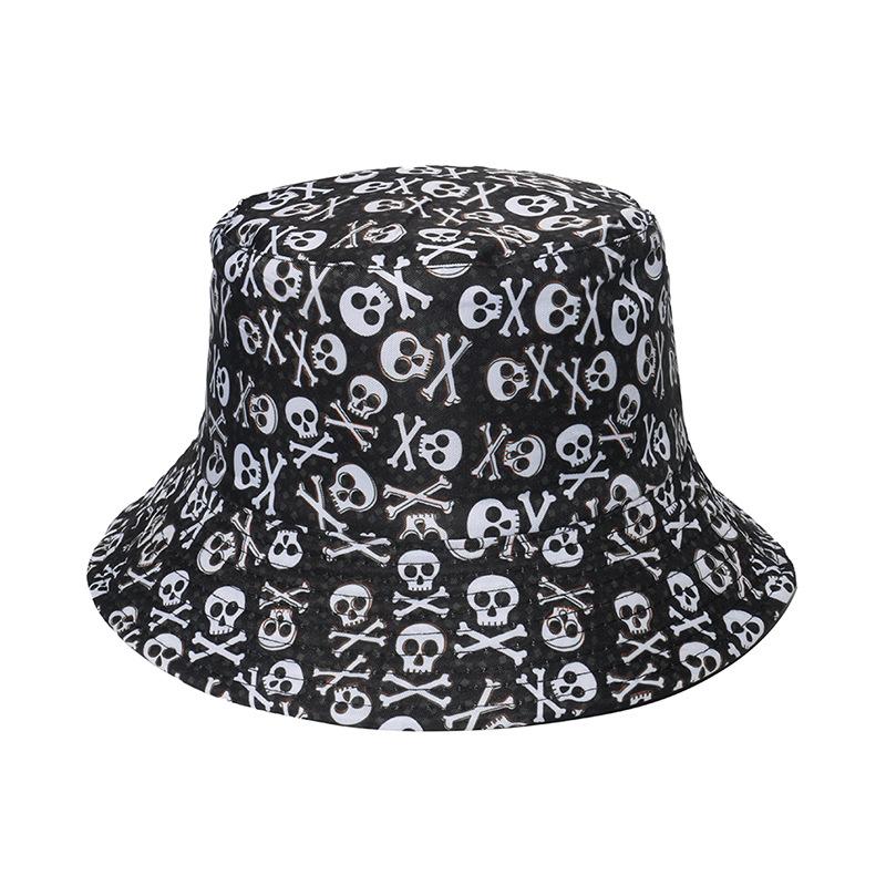 Fashionable Ghost Head Hole Head Fisherman Hat Hip-Hop Basin Hat Trendy Sun Shading Hat Warm Hat