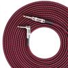 BESTU Guitar Shielded Cable, 3m, for GuitarBassElectronic DrumsDrums, 6.35mm, Noise Cancelling, Professional Cable, Braided, Straight-to-L-shaped, 3m