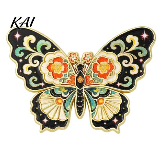 Decorative Metal Lapel Pin Chinese Style Paper Kite Brooch, Enamel Butterfly Goldfish Swallow Retro Badge, for Clothing Scarves and Bags Badge