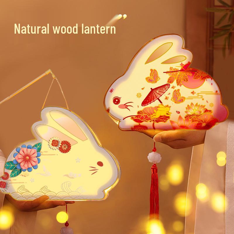 Solid Wood DIY Lantern Kit: Horse Year 2026 Festive Handheld Flower Lantern for Kids