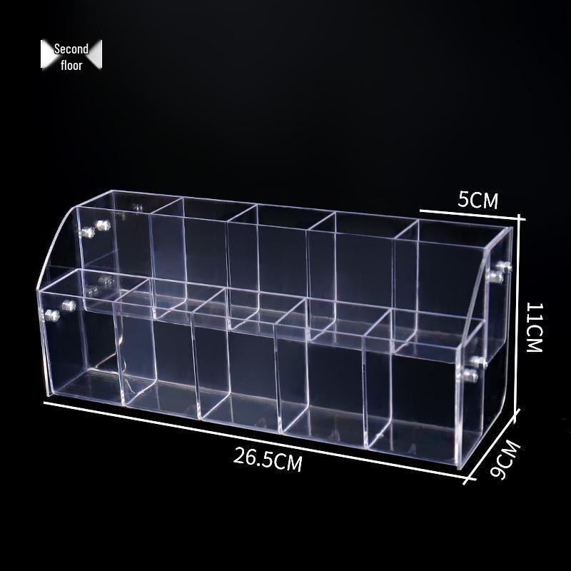 Acrylic Pen Holder & Stationery Display Rack with Organizer Grids