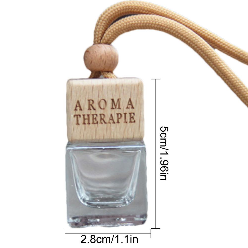 Hanging Car Diffuser Bottle Refillable Car Essential Oil Diffuser Empty Glass Perfume Diffuser Bottle Aromatherapy Pendant Decor