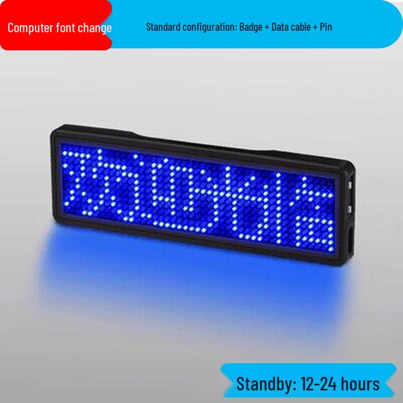 Bluetooth LED Badge Business Card Screen - Changeable Text, Scrolling Display, Mobile Adapter, Ideal for Ride-Hailing ID.