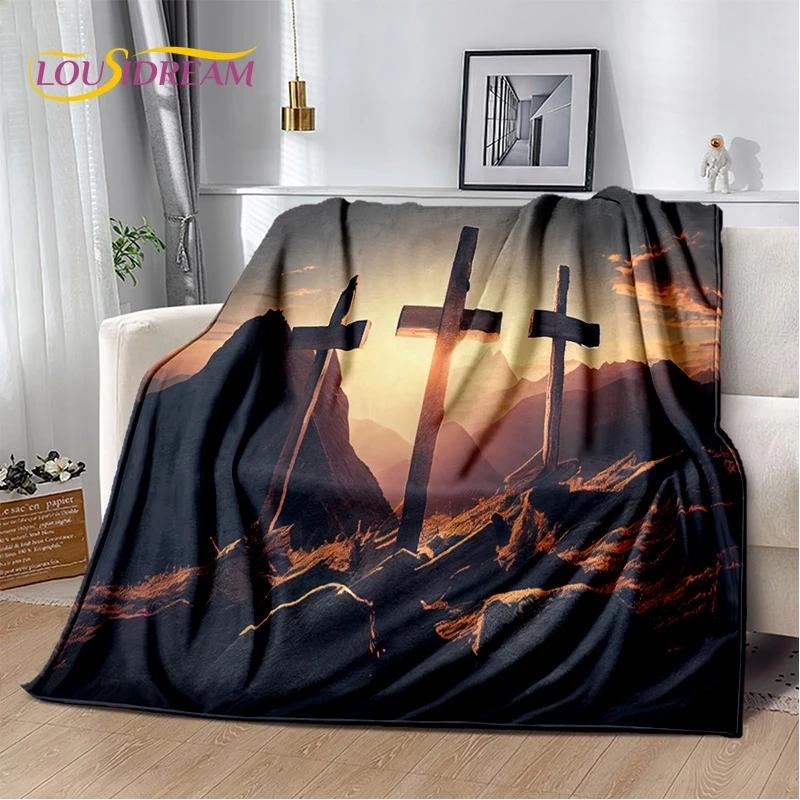 3D Pray Holy Bible Cross Jesus Soft Flannel Blanket for Bed Bedroom Sofa Picnic,Throw Blanket for Cover Outdoor Leisure Nap Gift