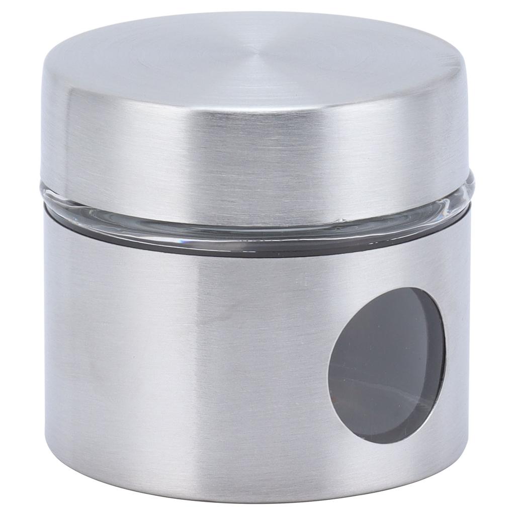 Coffee Bean Container Iron Glass Mini Sealed Jar Kitchen Storage Tank for Beans TeaSilver
