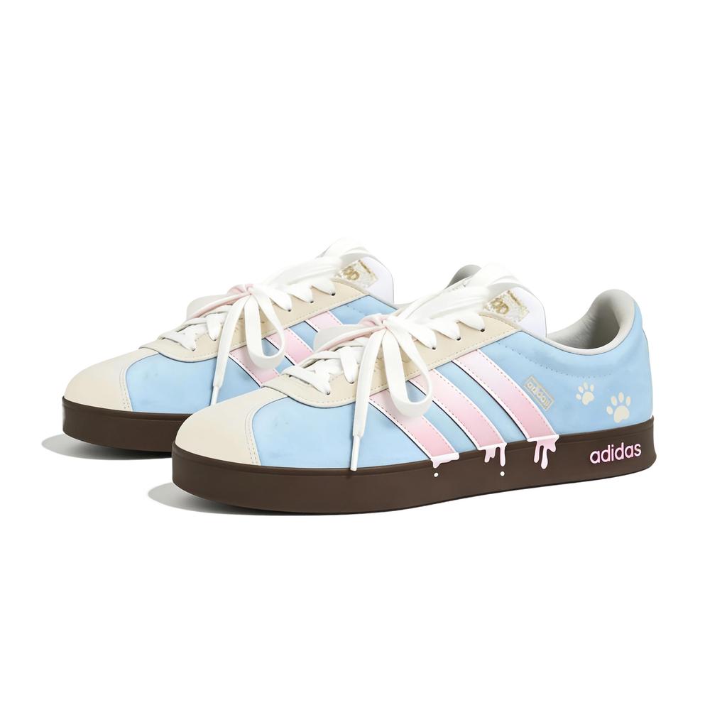 Adidas Vl Court Classic Butter Sweetheart Low top Skateboard Shoes Unisex Blue JQ1501(Team1963-LD)