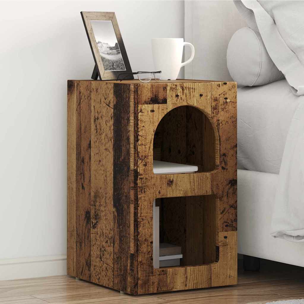Nightstand Reclaimed Wood Look 11.6 x 13.2 x 19.7 in (L x W x H) Engineered Wood