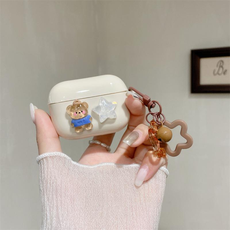 Funda de Oso de Dibujos Animados para Airpods Pro3 Funda de Auriculares de Dibujos Animados para Airpods Pro2 Pro 4 3 2 1 Funda Protectora Con