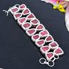 Pink Hememorphite Druzy Gemstone Handmade 925 Sterling Silver Bracelet 7-8" KG-1817