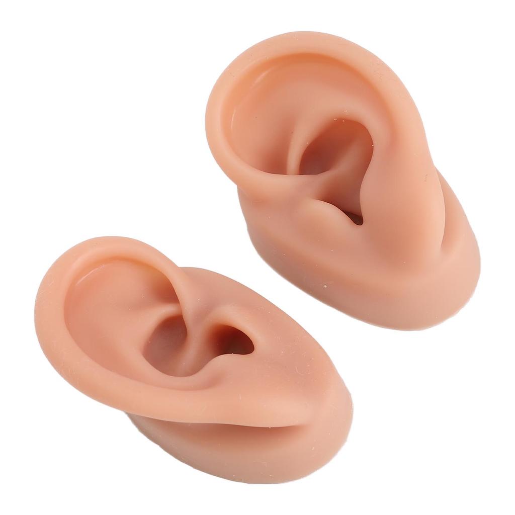 Model Ureche Siliconat Realist Flexibil Reutilizabil Ureche Stângă Dreaptă Model Practică Piercing Ureche pentru Cercei Căști Display