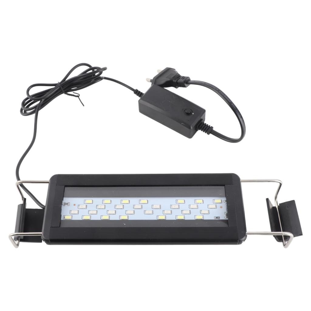 LED Aquarium Light Color Changing Fish Tank Light with Extendable Brackets Black for Aquarium Fish Tank Black EU Plug