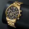 Trendy Fashion Herren Kalender Uhr Edelstahl Uhr Student Uhr Casual Quarz Uhr Männer