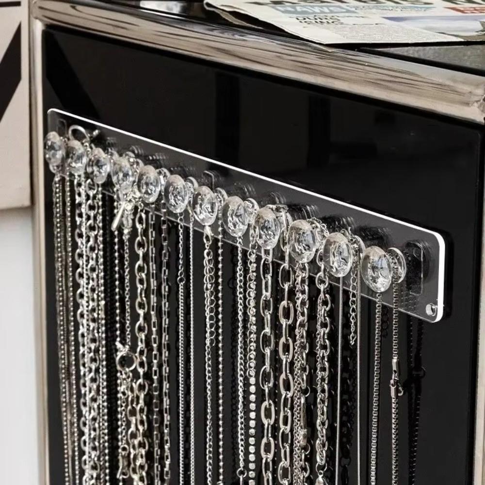 

Acrylic Hanging Necklace Holder Transparent Necklace Rack Necklaces Bracelets Chains A 7.87inch