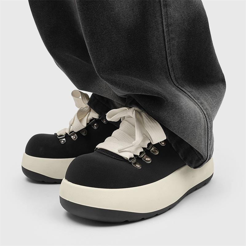 Z niche Q big head shoes, spring new leather shoes British style thick soles