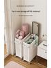 Yoga Mat Plastic Trolley with Flip-Top Storage Basket for Living Room Fitness Equipment