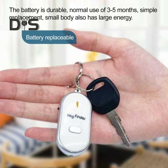 2Pcs Key Finder Keychain Whistle Remote Control Flashing Key Tracker Device Portable Waterproof Anti-lost Key Ring Holder