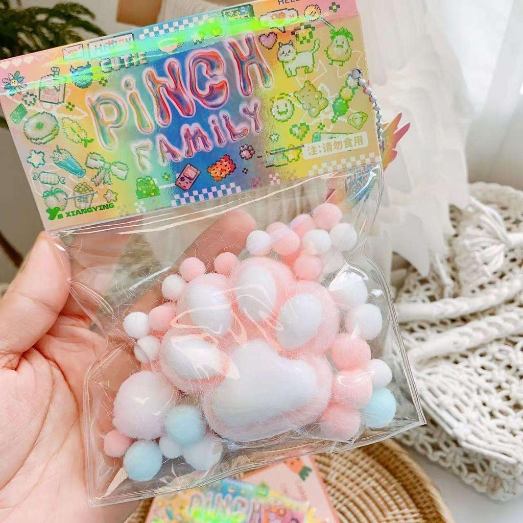 Flashing Cat Paw Squeeze Toys TPR Kawaii Squishy Food Toys Taba Squishy Toys Sensory Stress Relief Fidget Toys for All Ages