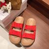 Soft-soled retro platform slippers women's summer 2025 new fashion one-word Velcro outer wear premium sandals