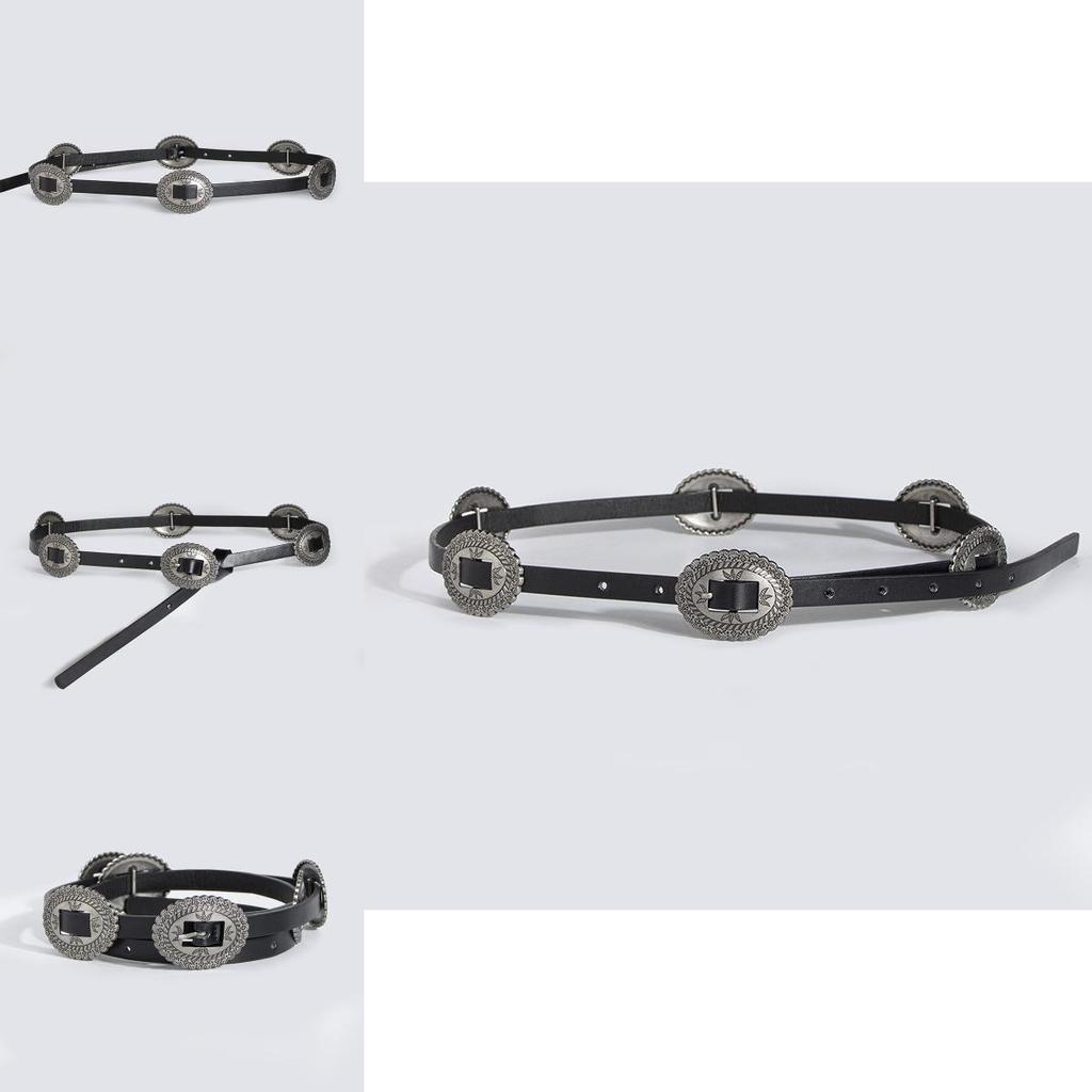 Retro Western Belt For Women With Pu Material And Irregular Shape Buckle For Vintage Fashion