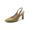 Beige Yellow Women Slingback Sandals Slingback Pointed Toe High Heel Small Big Size 32 46
