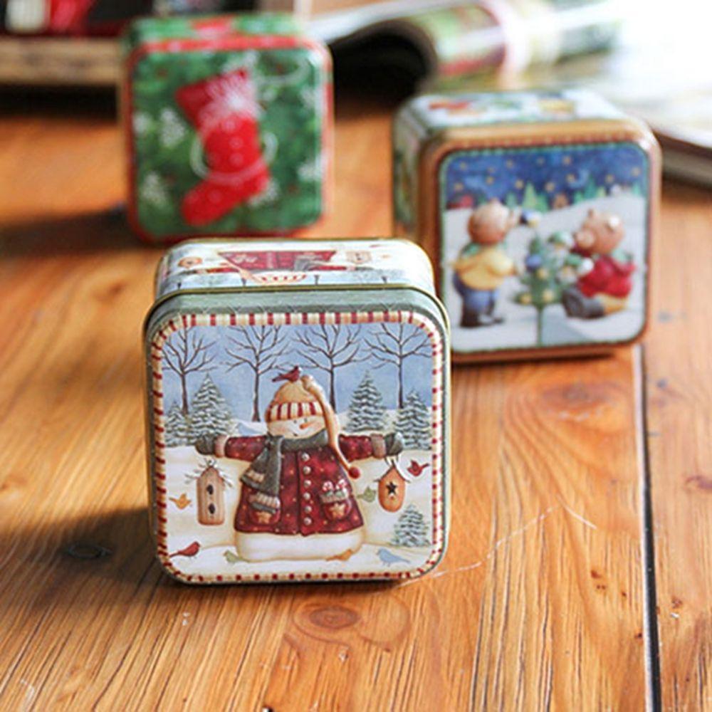 Ornaments Candy Jar Tin Box Christmas Decorations Storage Box Candy Box Christmas Supplies