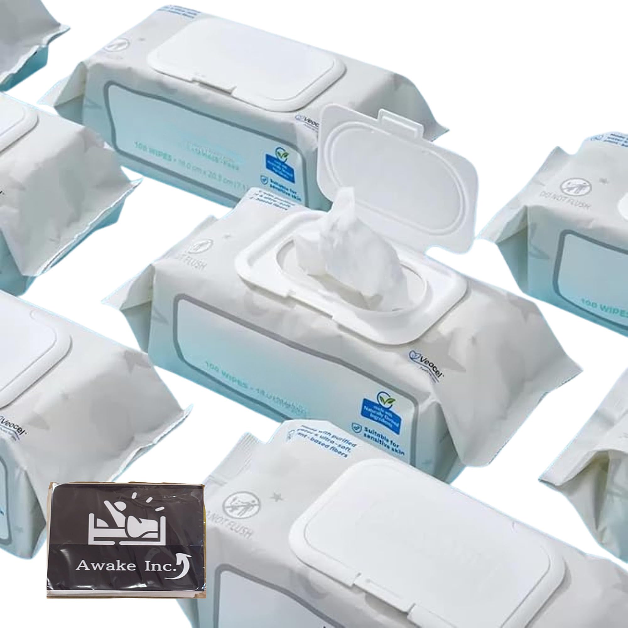 

Costco Baby 18cm x 100 Sheets x 9 Packs Wipes, Thick, Large, Unscented, Lyocell, 20cm, белый