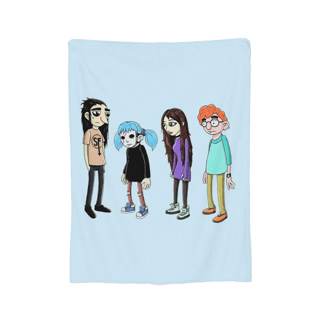 Sally Face Characters Blanket Flannel Textile Decor Multi-function Warm Throw Blanket for Sofa Couch Bedding Throws