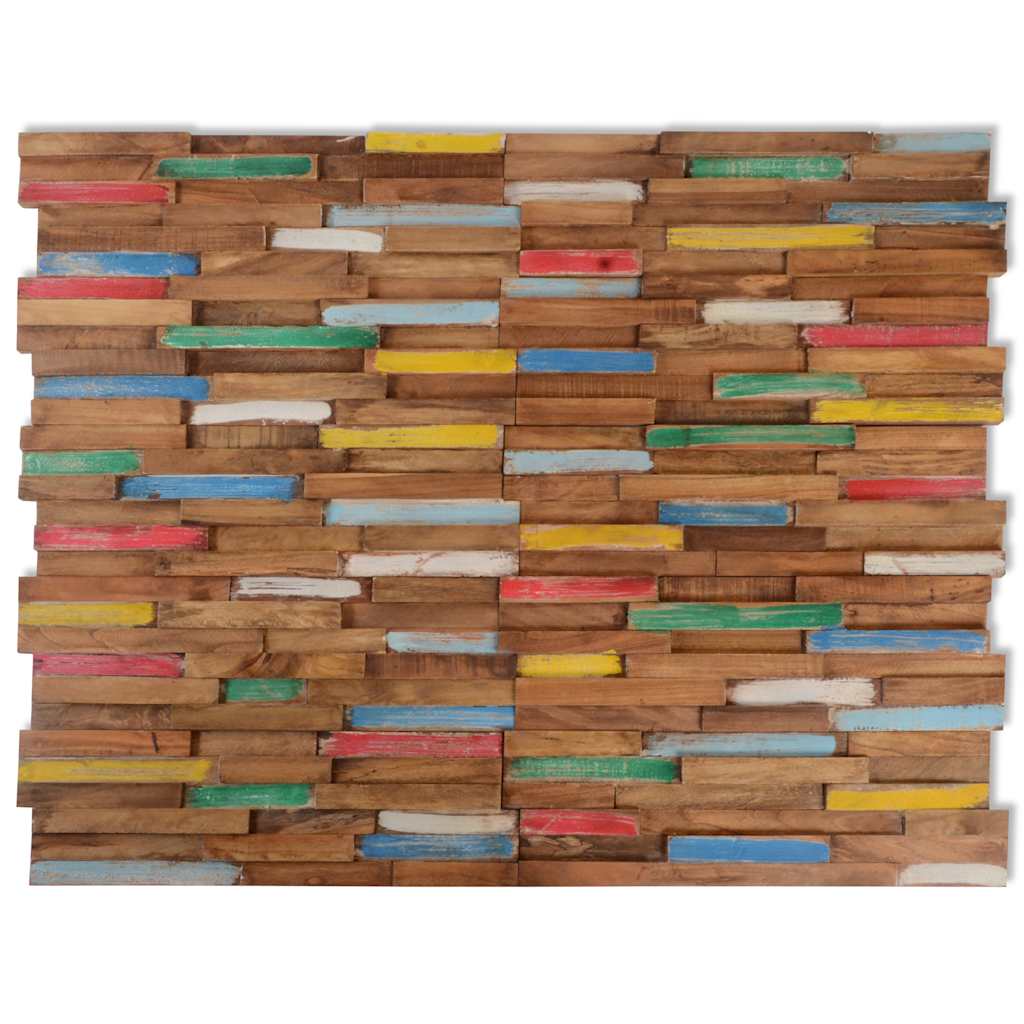 Vidaxl Blancas Paneles Revestimiento Pared 10 Uds Madera Maciza Teca 1,03 M² - Imagen 2