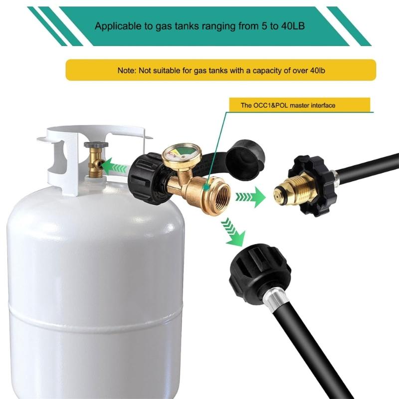2Pcs Propane Tanks Gauge Leak Detector Propane Level Indicator for Campers, Propane Heater, Fire Pit, Gas Grill
