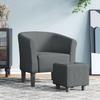 VidaXL Cabriolet Armchair with Footrest, Chair with Armrests, Sofa with Backrest, Padded Seat Living Room Bedroom, Grey 356437